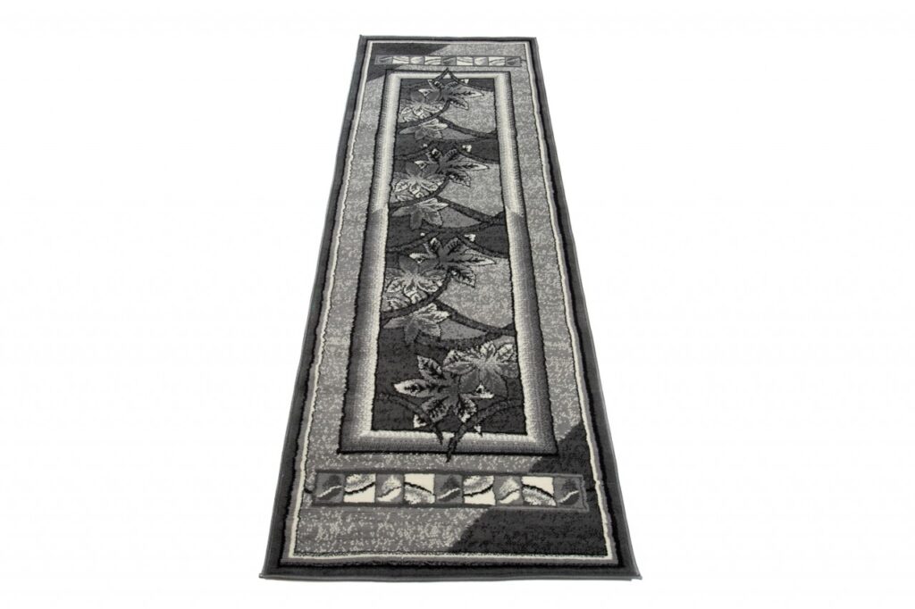 Passatoia Dream Grigio Geometrico Fiori Cornice