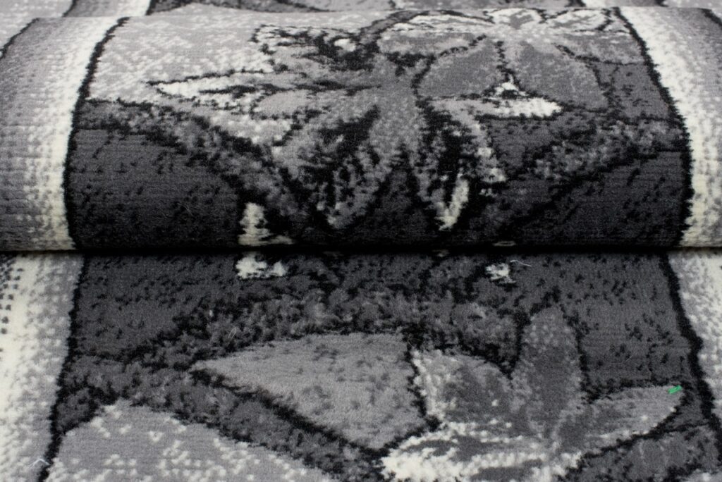 Passatoia Dream Grigio Geometrico Fiori Cornice