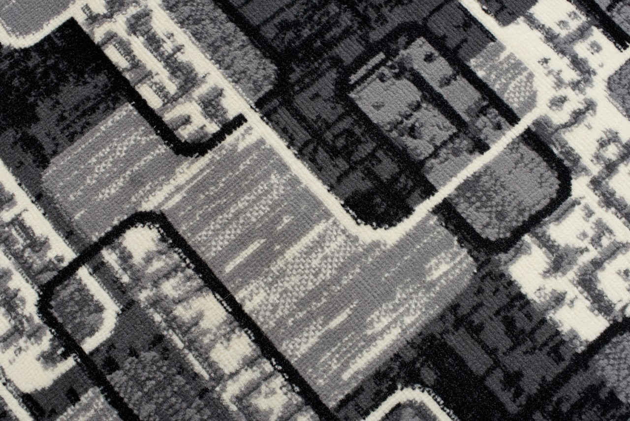 Passatoia Dream Grigio Nero Geometrico Rettangoli