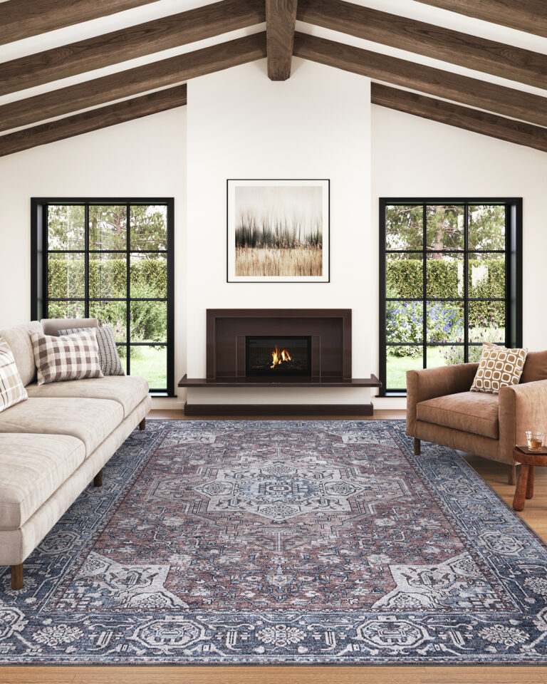 Tappeto Dubai Vintage Blu Navy Antiscivolo