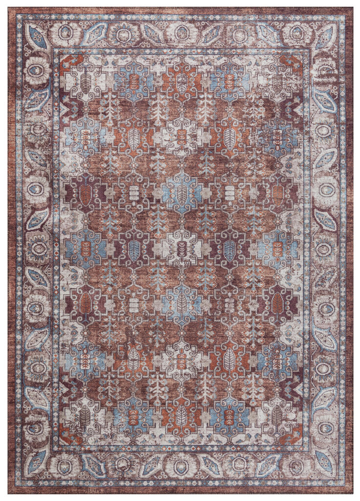 Tappeto Dubai Bordeaux Ornamenti Antiscivolo