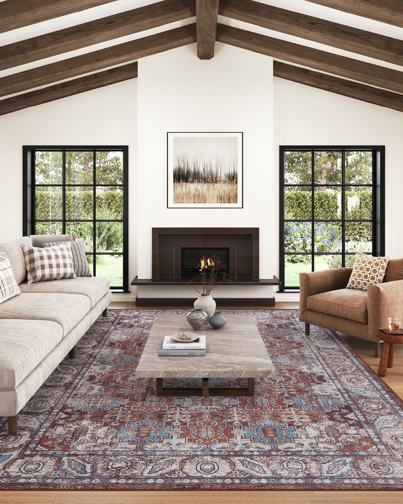 Tappeto Dubai Bordeaux Ornamenti Antiscivolo