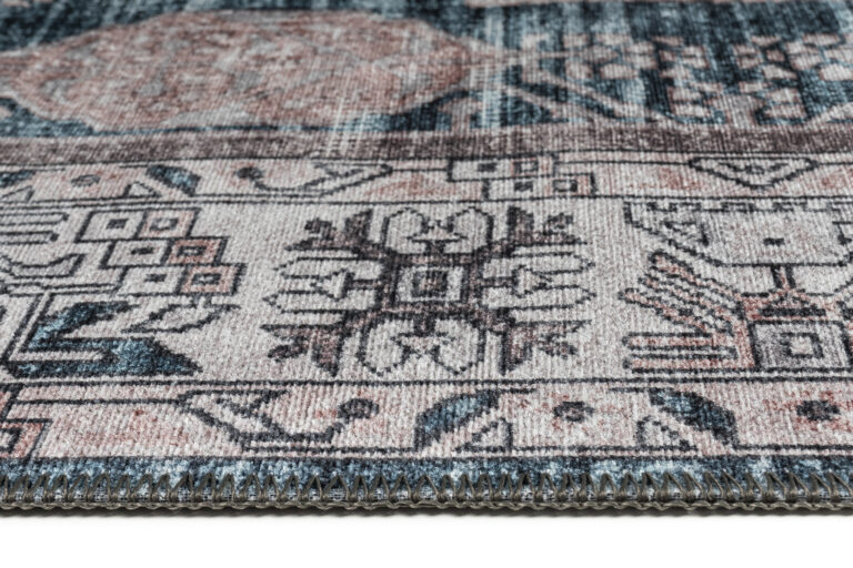 Tappeto Dubai Blu Navy Effetto Usurato Antiscivolo