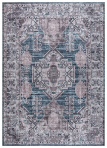 Tappeto Dubai Blu Navy Effetto Usurato Antiscivolo