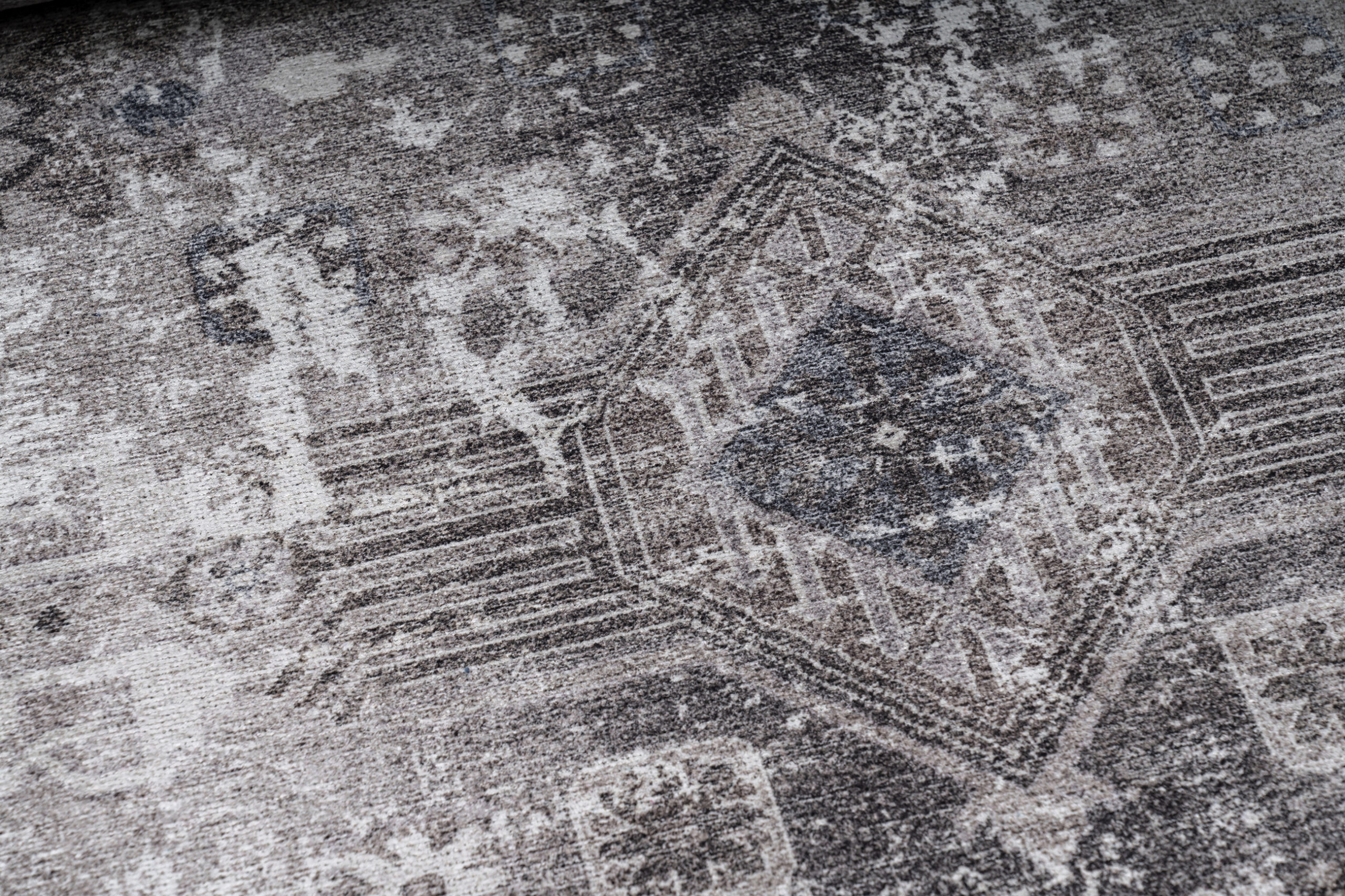 Tappeto Dubai Grigio Effetto Usurato Antiscivolo