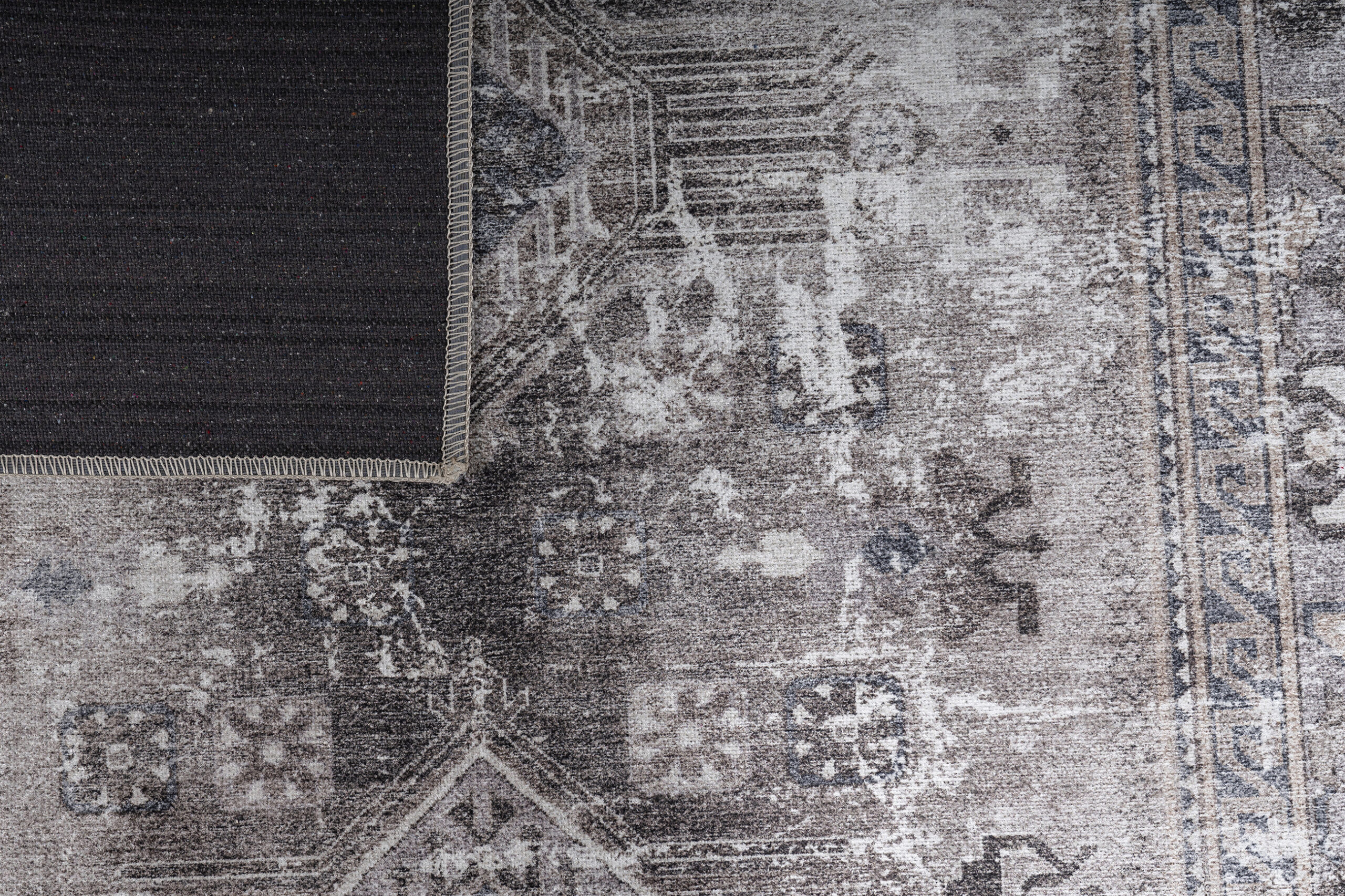 Tappeto Dubai Grigio Effetto Usurato Antiscivolo