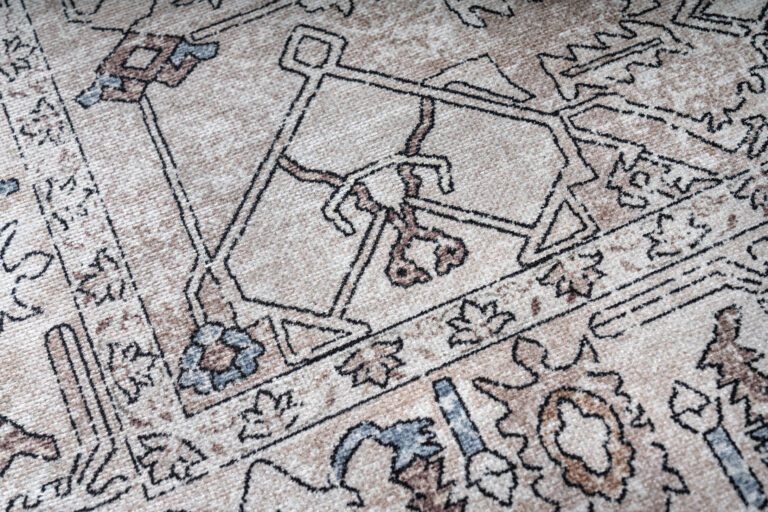 Tappeto Dubai Grigio Beige Vintage Antiscivolo