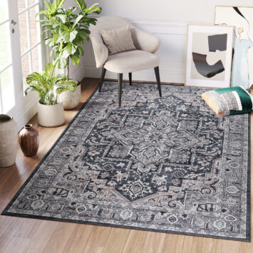 Tappeto Dubai Blu Navy Rosone Antiscivolo