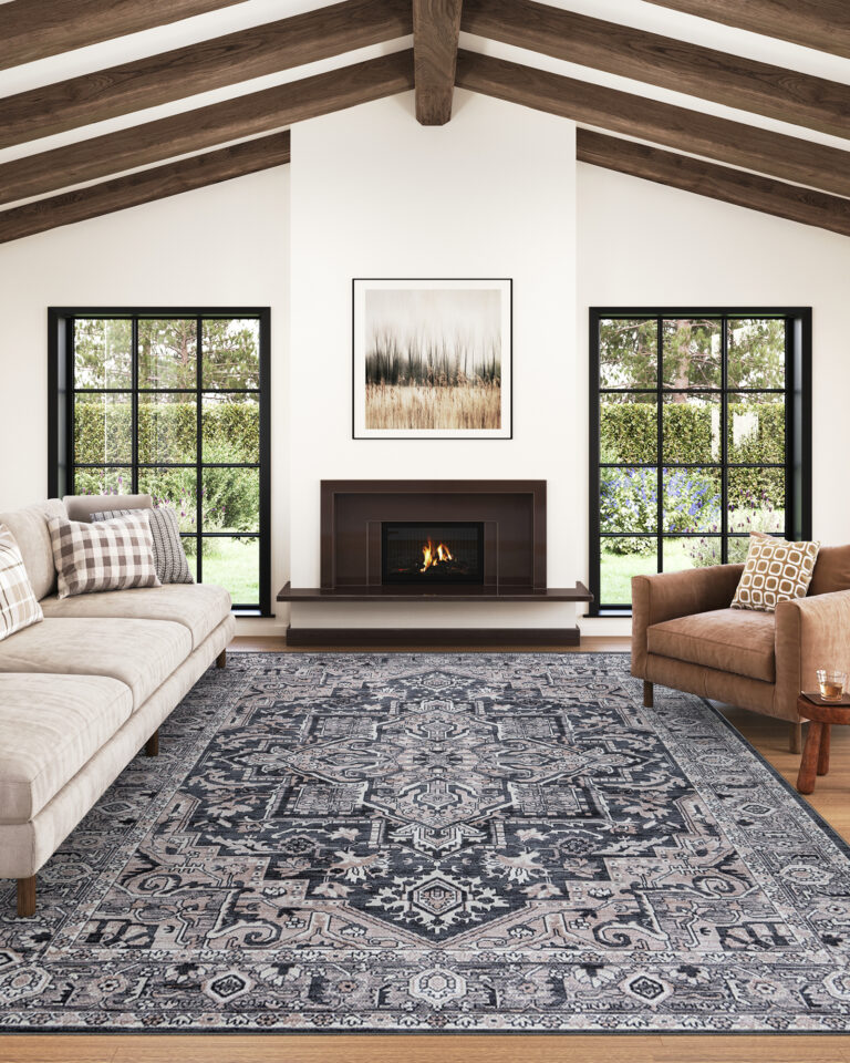 Tappeto Dubai Blu Navy Rosone Antiscivolo