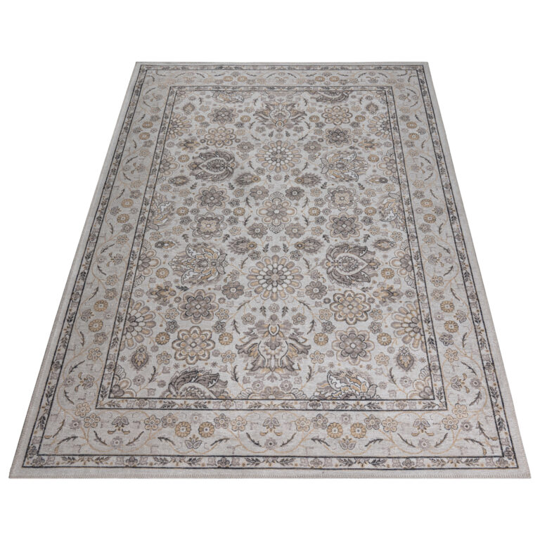 Tappeto Dubai Beige Motivo Floreale Antiscivolo
