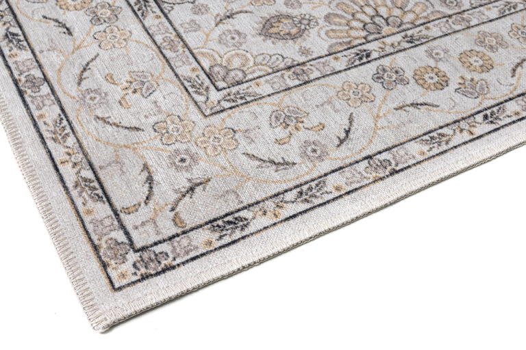 Tappeto Dubai Beige Motivo Floreale Antiscivolo