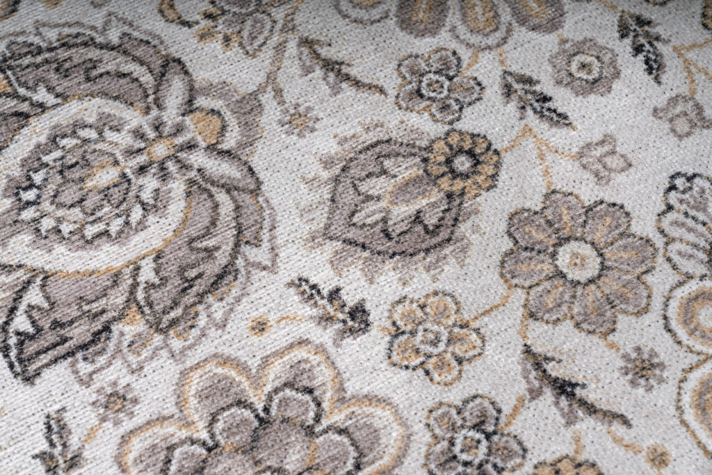 Tappeto Dubai Beige Motivo Floreale Antiscivolo
