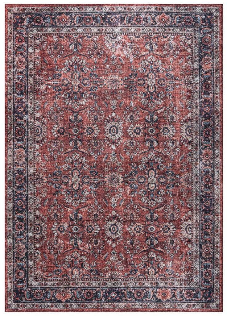Tappeto Dubai Rosso Ornamenti Antiscivolo