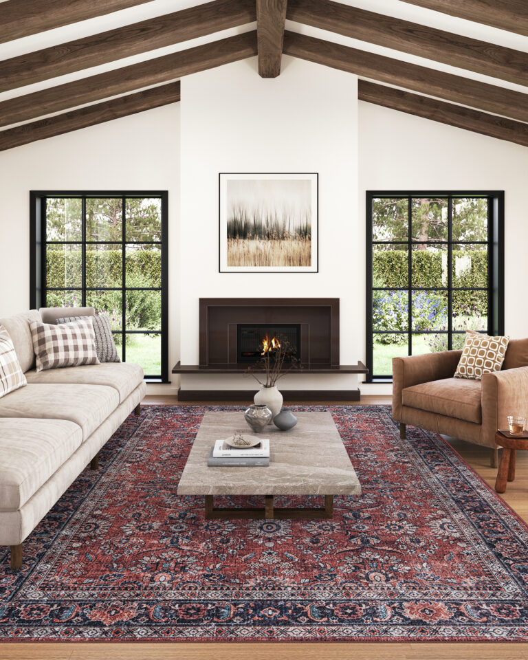 Tappeto Dubai Rosso Ornamenti Antiscivolo