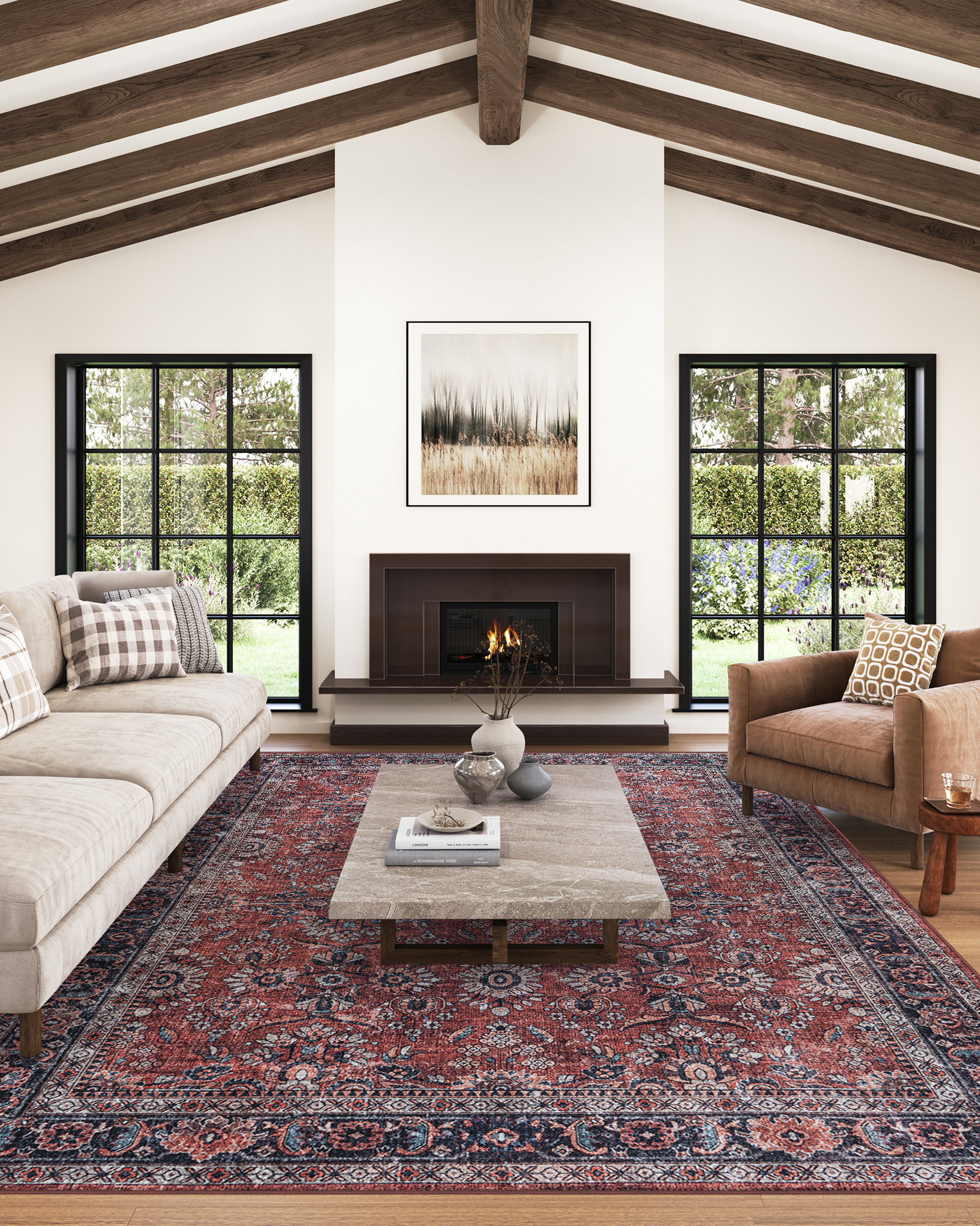 Tappeto Dubai Rosso Ornamenti Antiscivolo