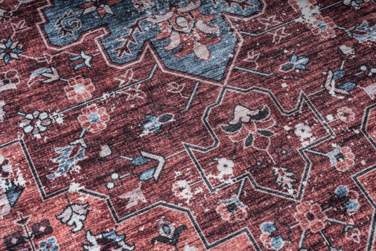 Tappeto Dubai Rosso Blu Navy Antiscivolo