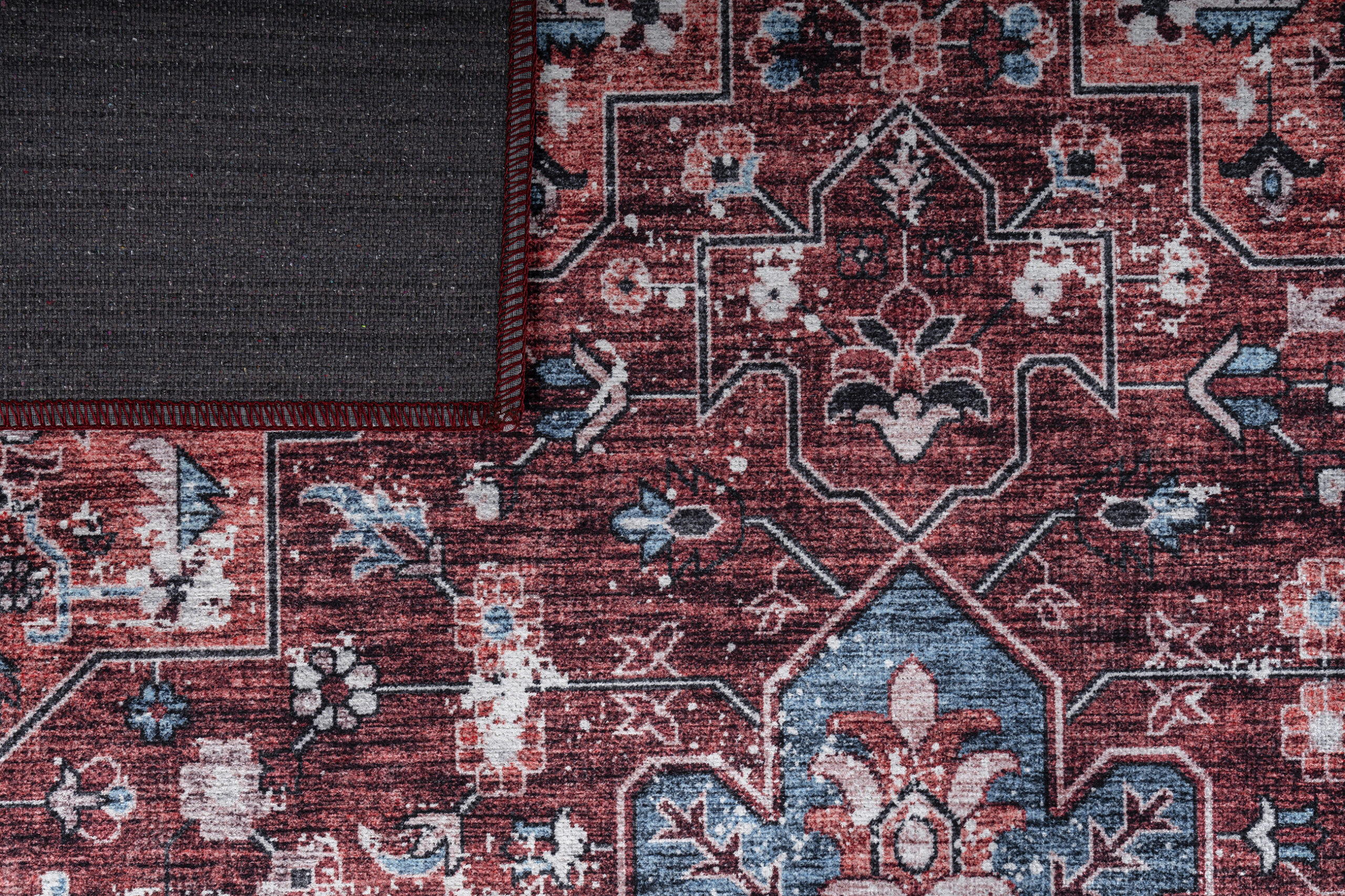 Tappeto Dubai Rosso Blu Navy Antiscivolo