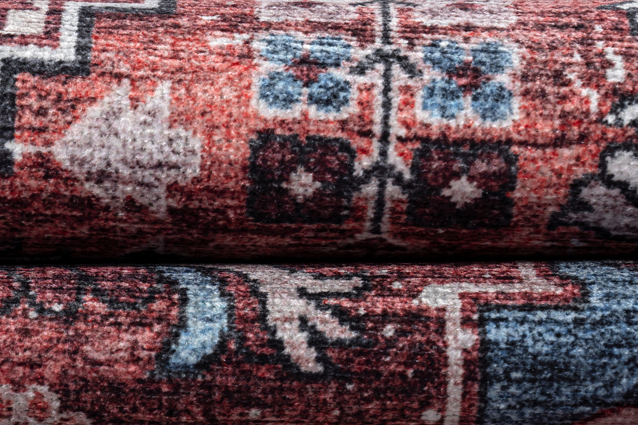 Tappeto Dubai Rosso Blu Navy Antiscivolo