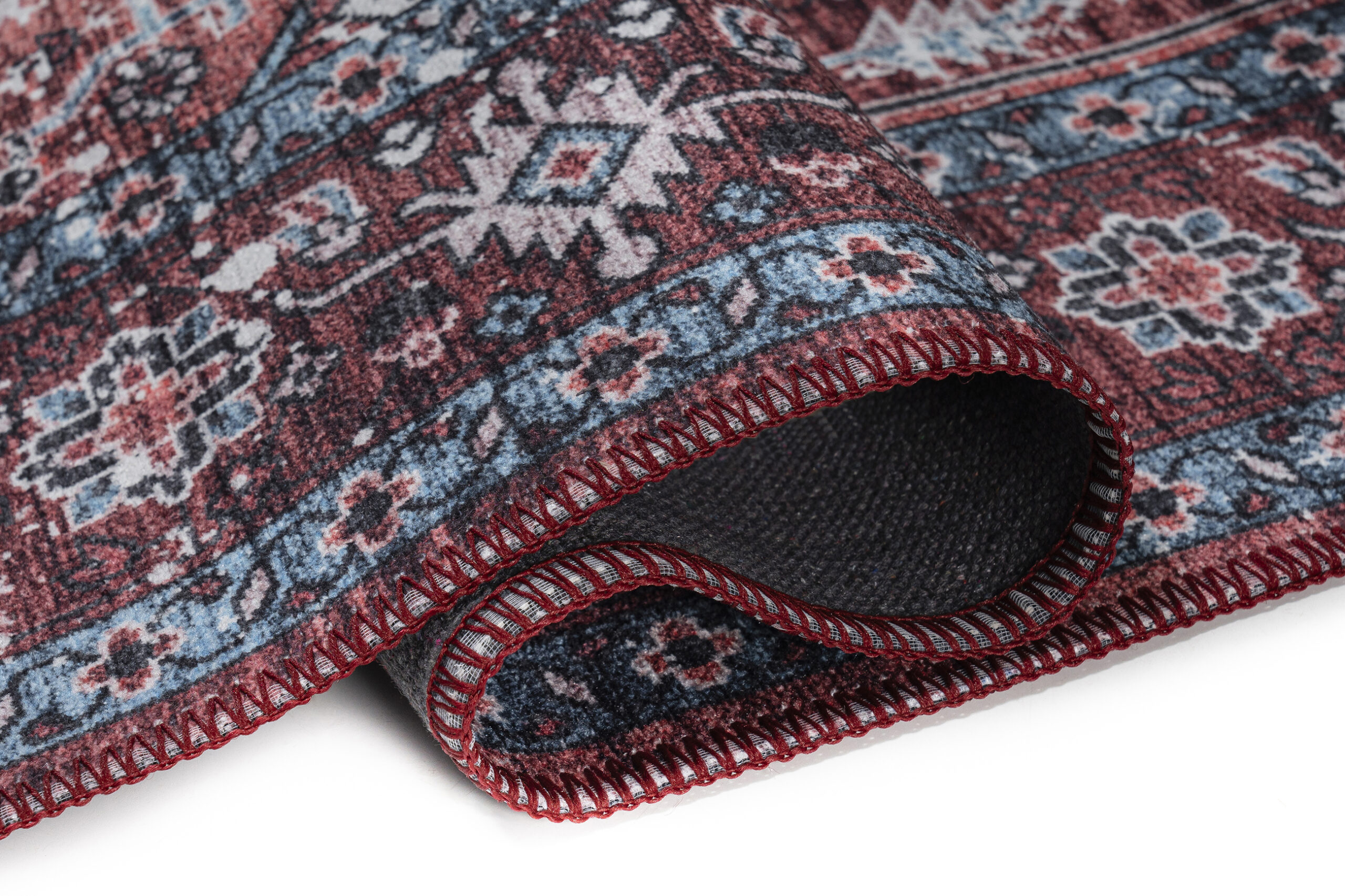 Tappeto Dubai Rosso Blu Navy Antiscivolo