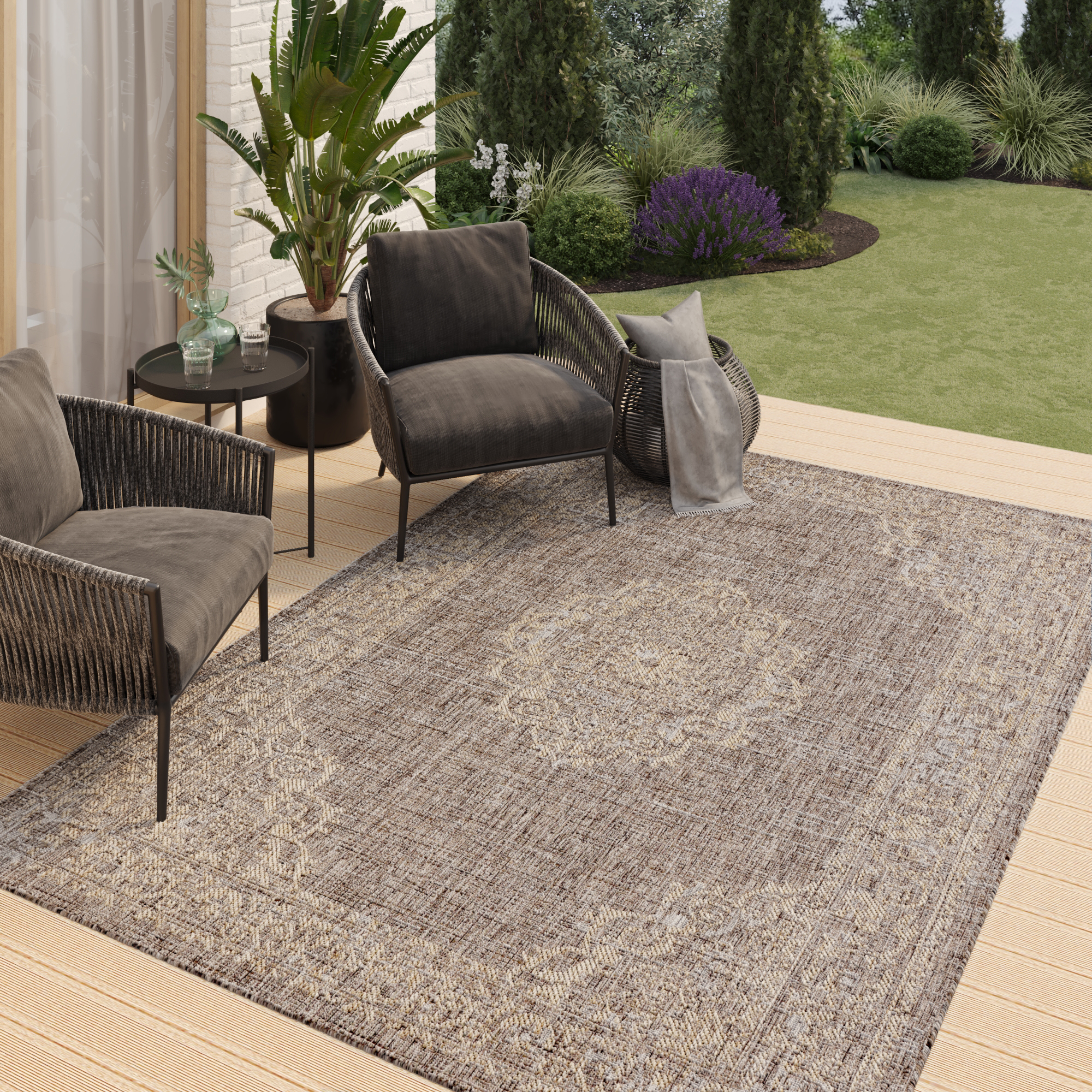 Tappeto Esterno Melissa Marrone Vintage