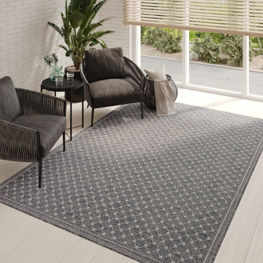 Tappeto Esterno Melissa Blu Rombi