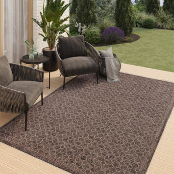 Tappeto Esterno Melissa Marrone Scuro Rombi