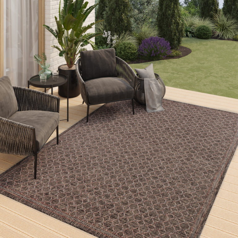 Tappeto Esterno Melissa Marrone Scuro Rombi