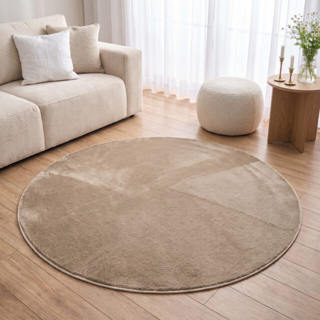 Tappeto Lumi Rotondo Marrone Antiscivolo