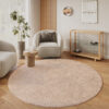 Tappeto Lumi Rotondo Beige Antiscivolo