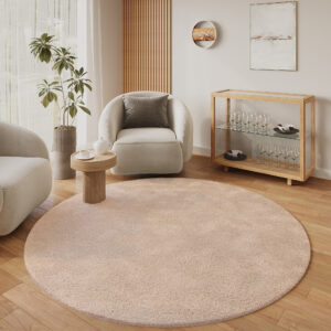 Tappeto Lumi Rotondo Beige Antiscivolo