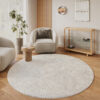 Tappeto Lumi Rotondo Crema Antiscivolo