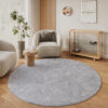 Tappeto Lumi Rotondo Grigio Chiaro Antiscivolo