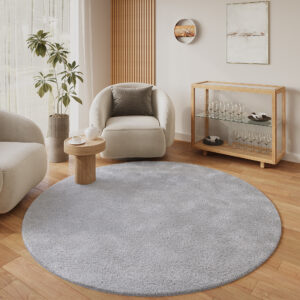 Tappeto Lumi Rotondo Grigio Chiaro Antiscivolo