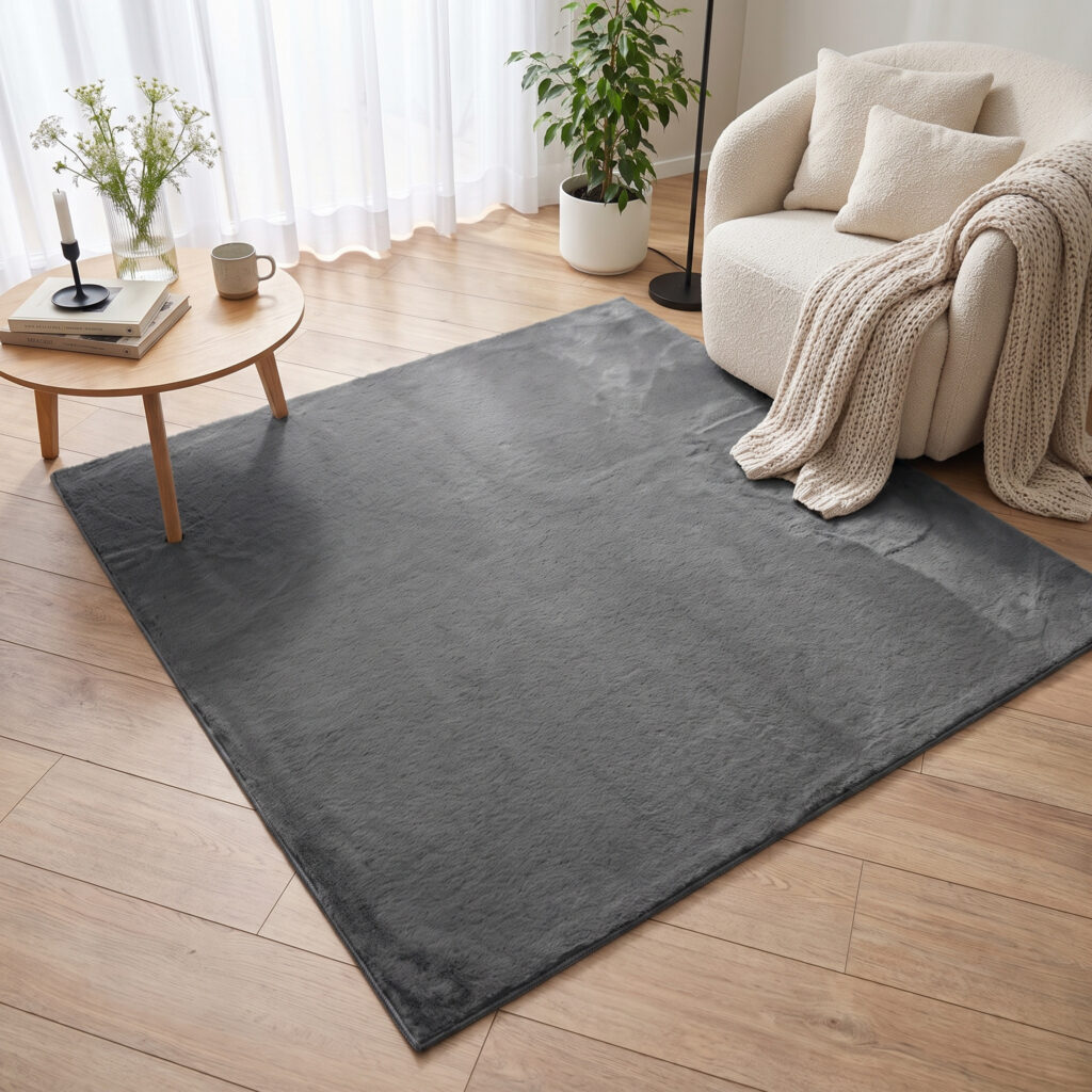 Tappeto Lumi Quadrato Grigio Scuro Antiscivolo