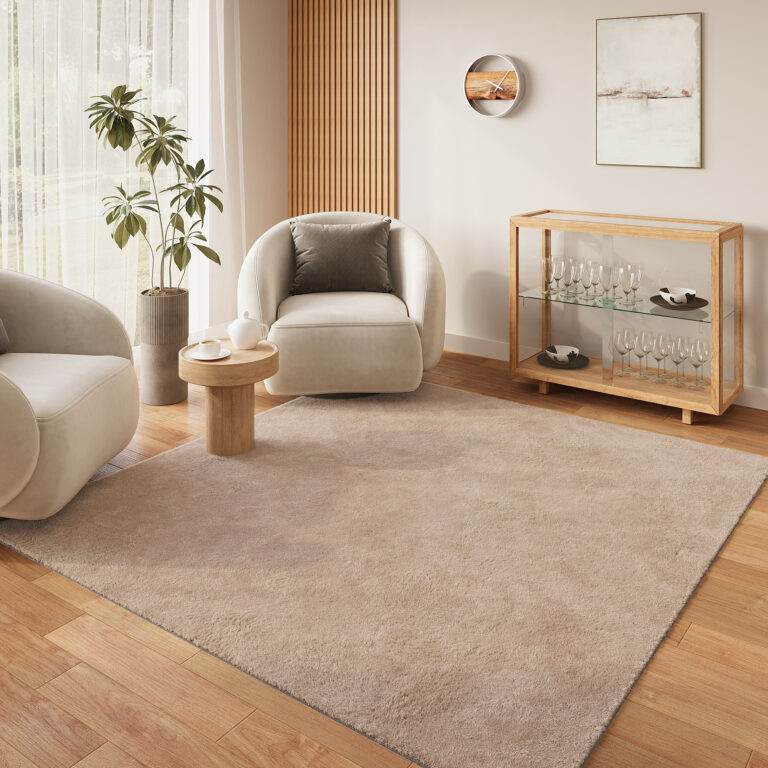 Tappeto Lumi Quadrato Marrone Antiscivolo