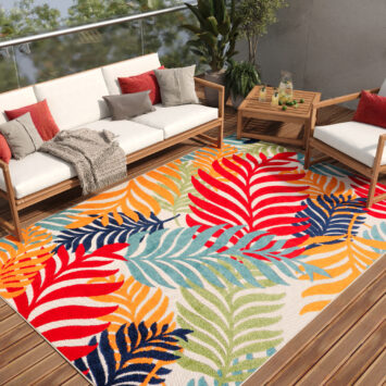 Tappeto Esterno Patio Multicolore Tropici