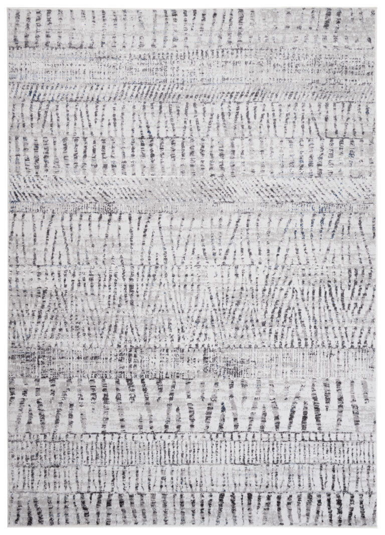 Tappeto Sky Grigio Blu Etnico Strisce