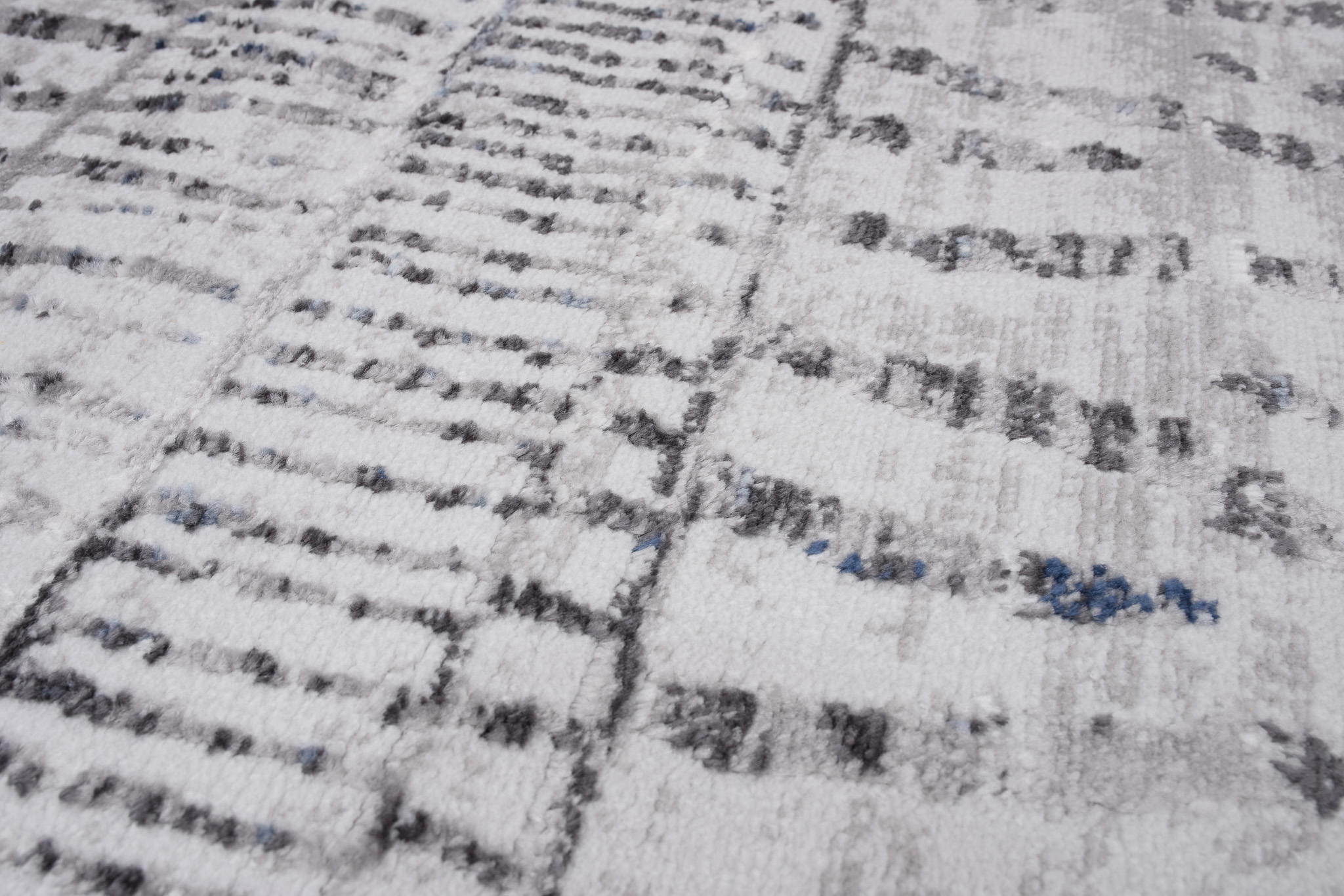 Tappeto Sky Grigio Blu Etnico Strisce