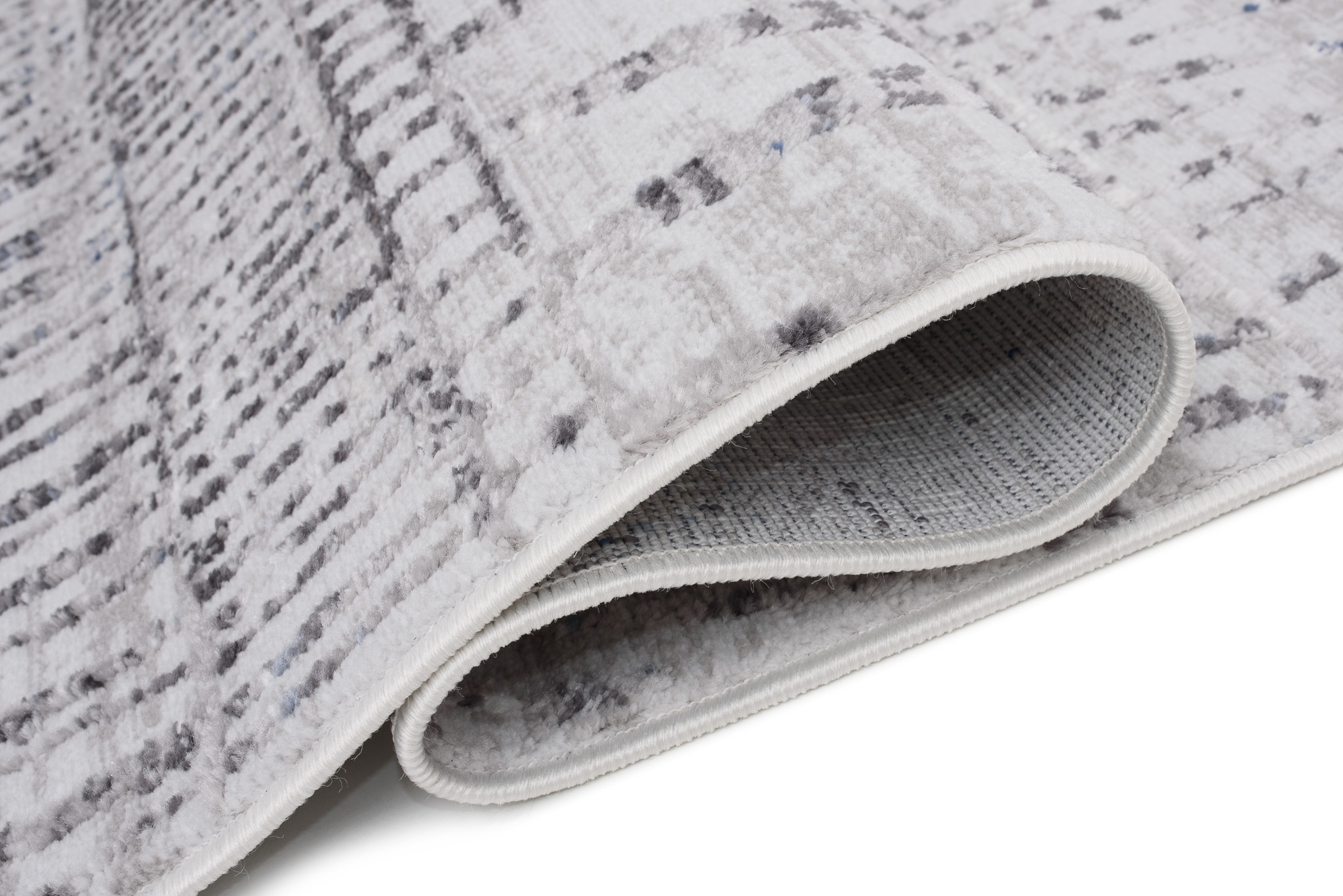 Tappeto Sky Grigio Blu Etnico Strisce