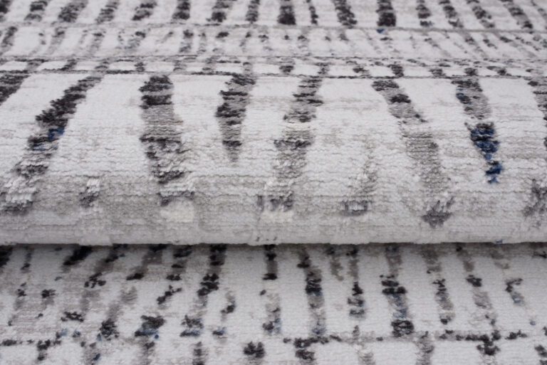 Tappeto Sky Grigio Blu Etnico Strisce