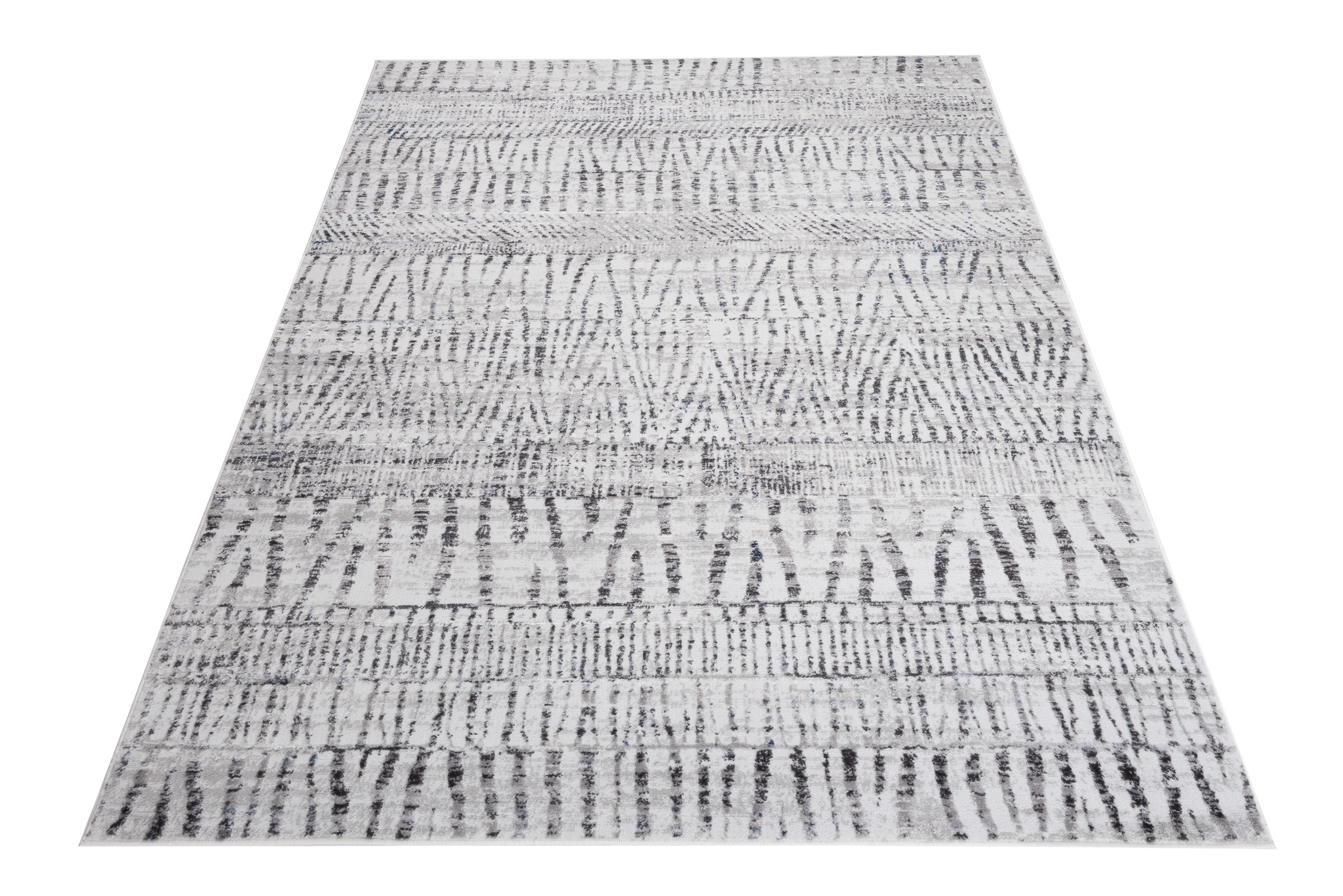 Tappeto Sky Grigio Blu Etnico Strisce