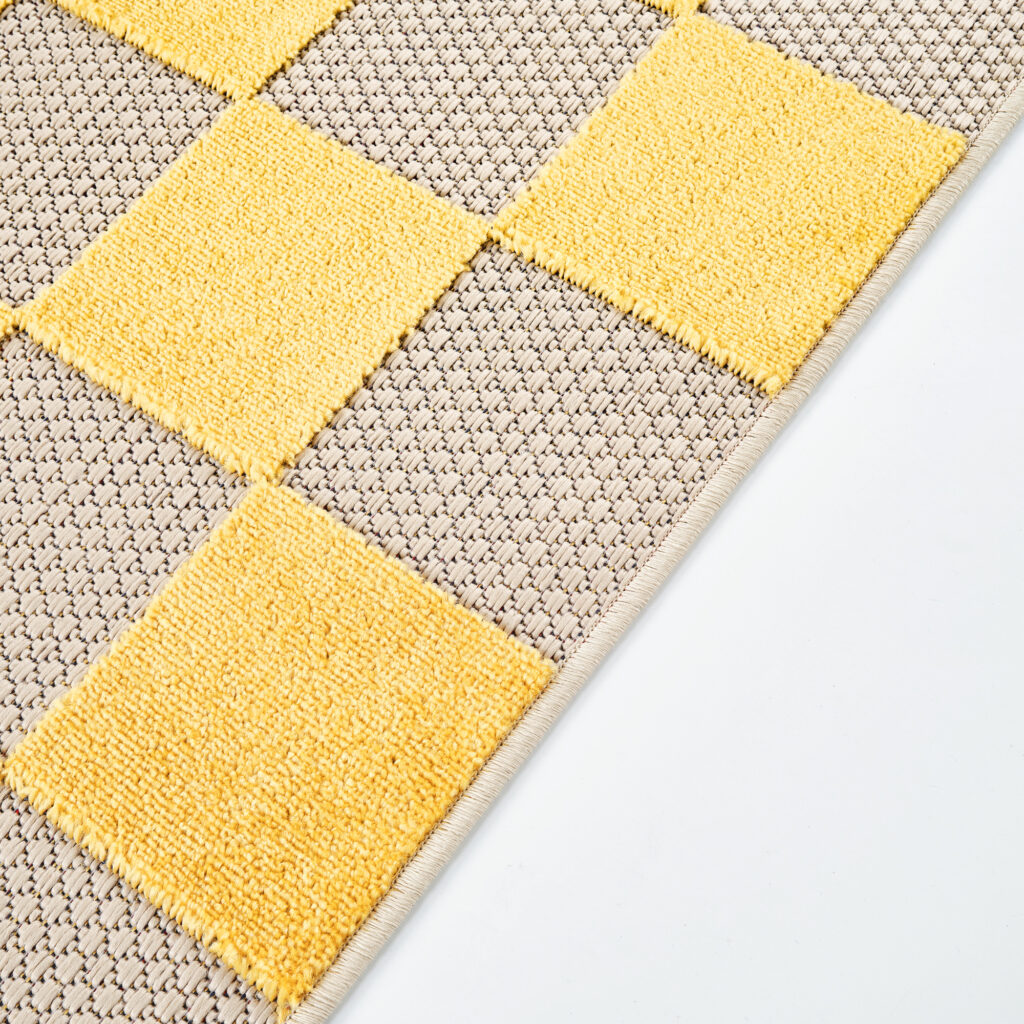 Tappeto Esterno Checker Crema Giallo