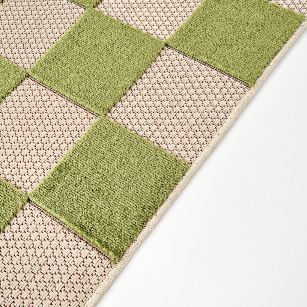 Tappeto Esterno Checker Crema Verde