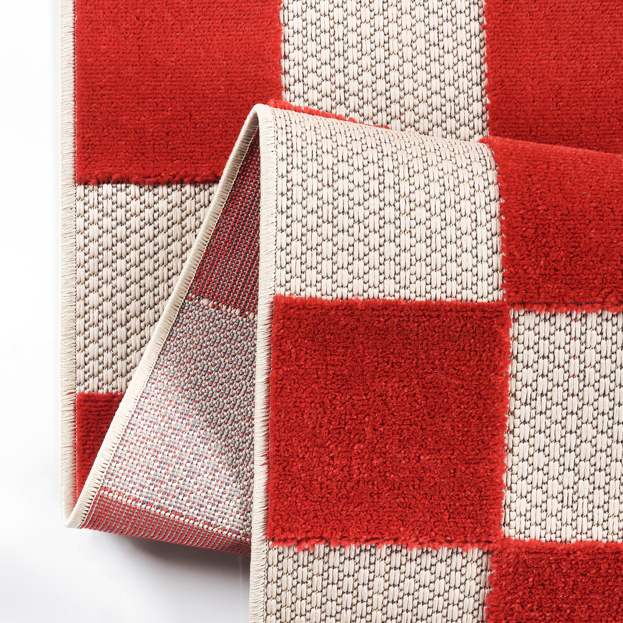 Tappeto Esterno Checker Rosso Crema