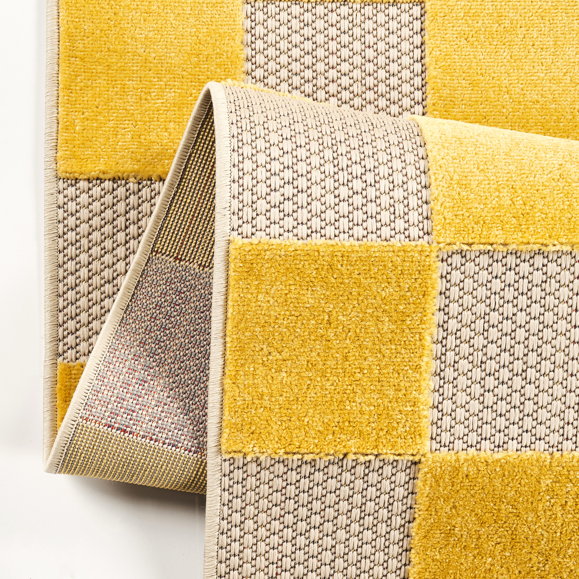 Tappeto Esterno Checker Crema Giallo