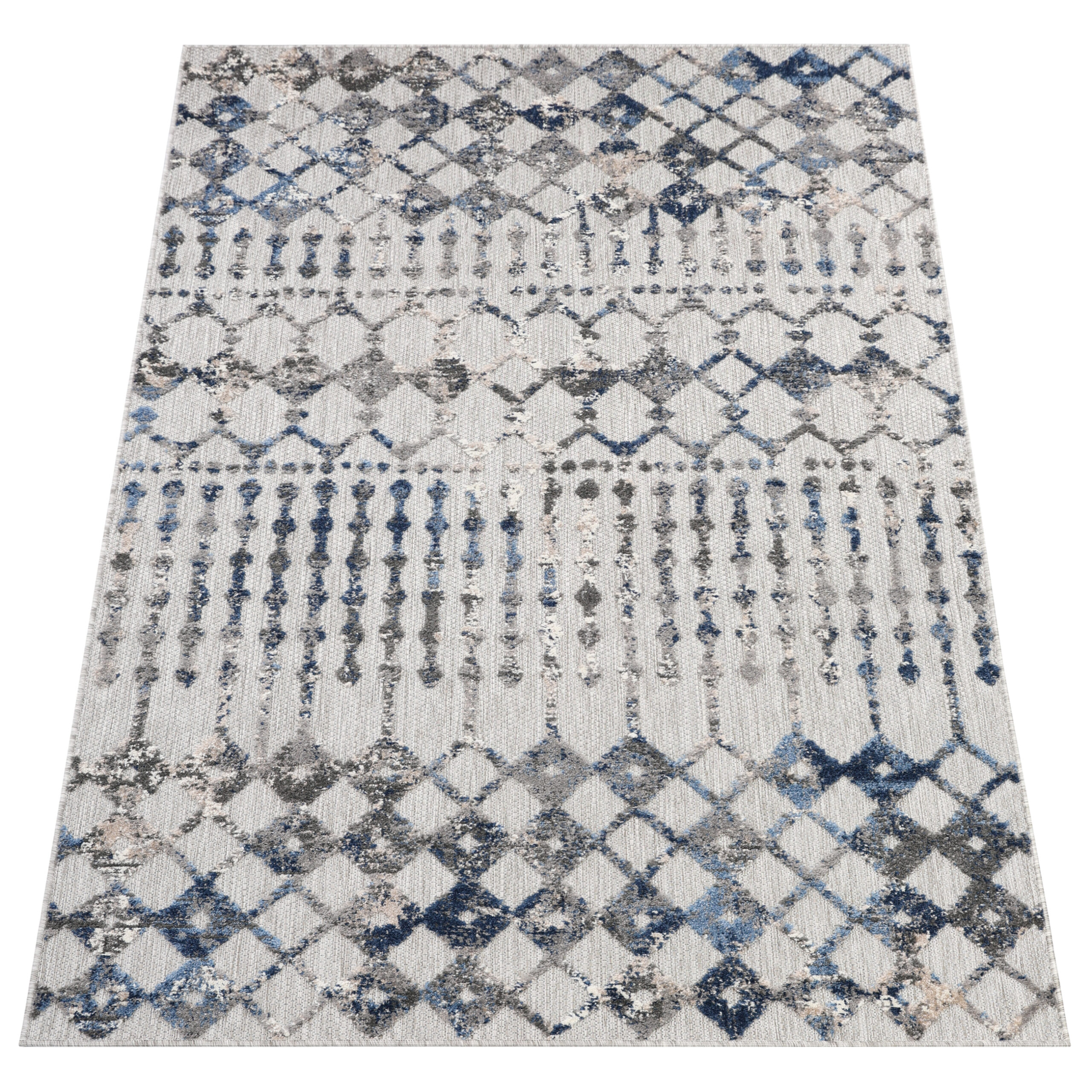 Tappeto Esterno Patio Grigio Geometrico
