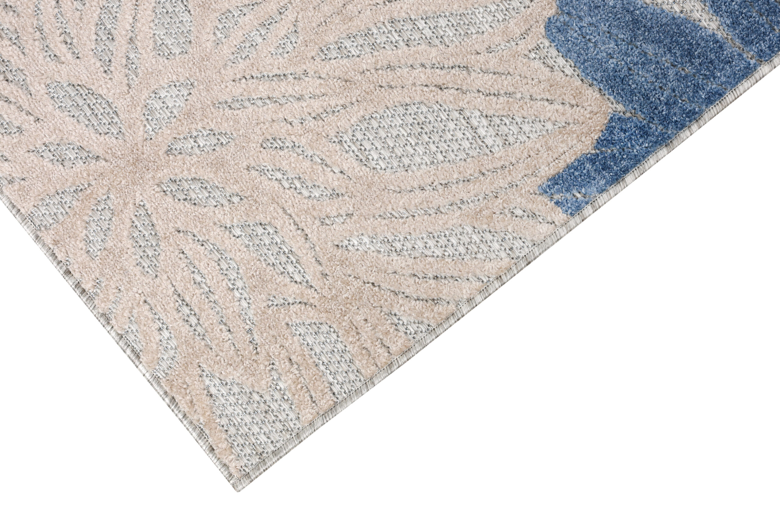 Tappeto Esterno Patio Grigio Blu Fiori