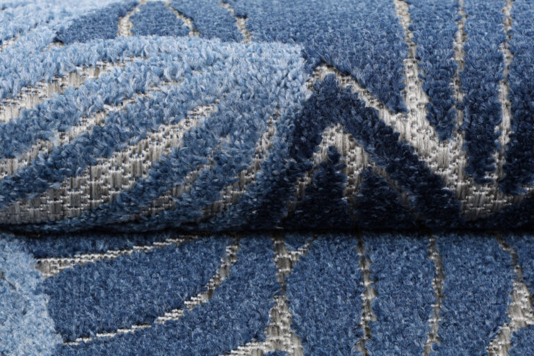 Tappeto Esterno Patio Grigio Blu Fiori