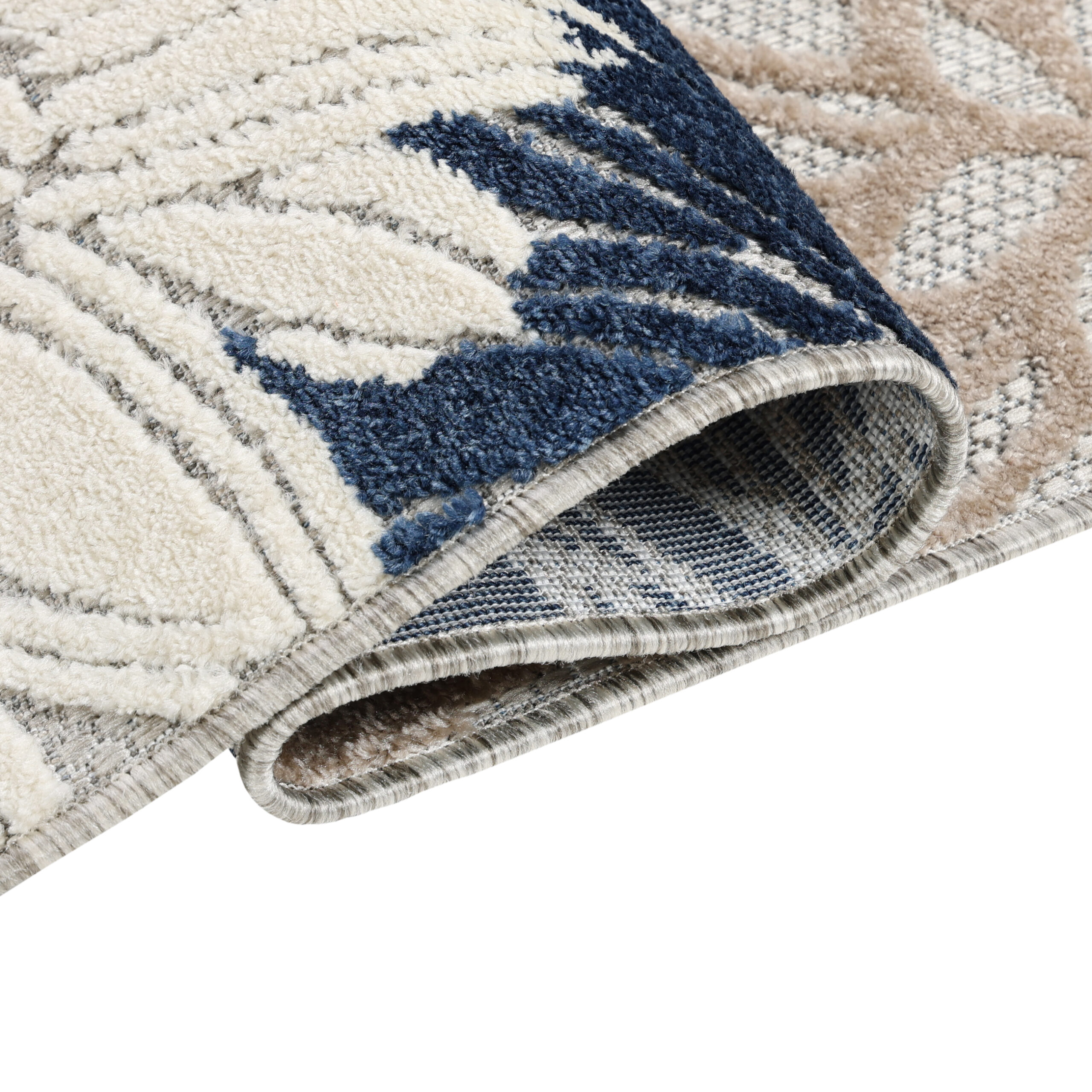 Tappeto Esterno Patio Grigio Blu Fiori