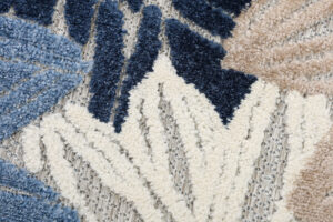 Tappeto Esterno Patio Grigio Blu Fiori